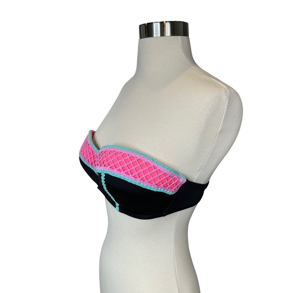 Shade Shore Bikini Top Strapless Womens Padded Wired Adjustable Push Up 90s 38B - Picture 6 of 10